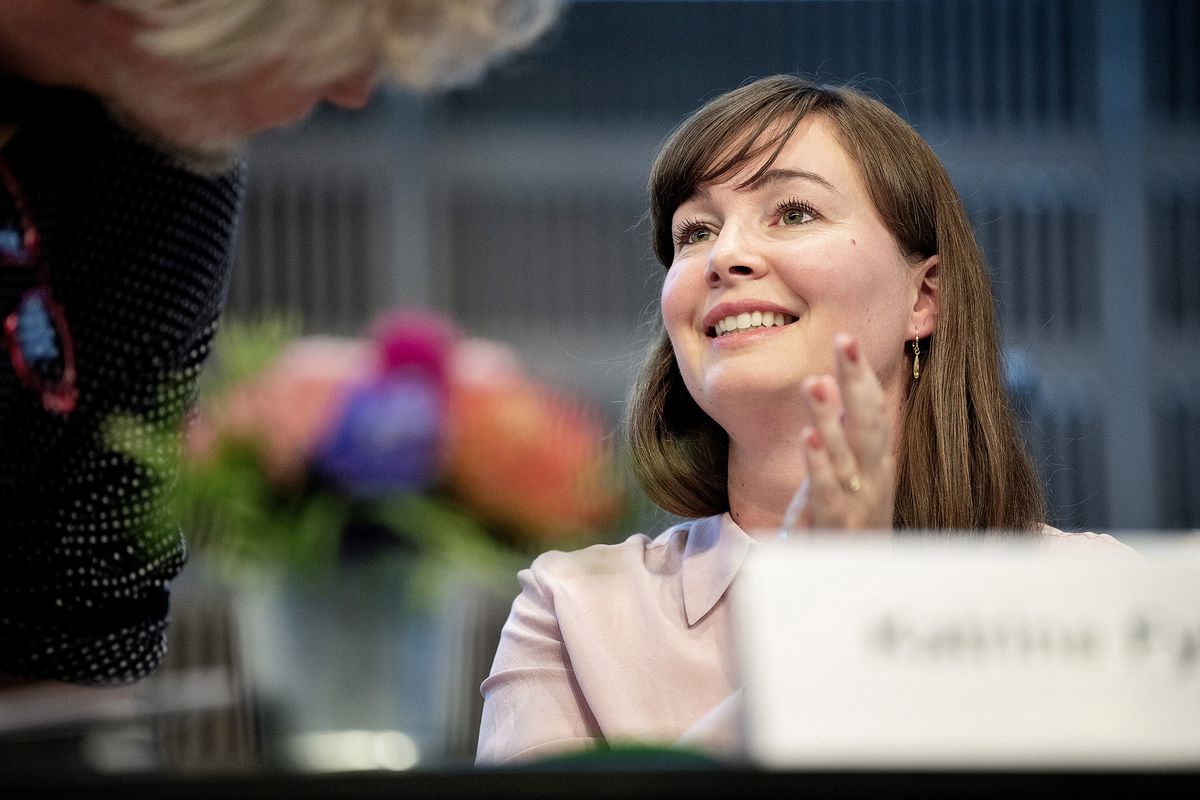 Bestyrelsesmedlem Katrine Fylking motiverede KLF's resolution om lærermangel i København. Foto: Nils Meilvang Bestyrelsesmedlem Katrine Fylking motiverede KLF's resolution om lærermangel i København. Foto: Nils Meilvang